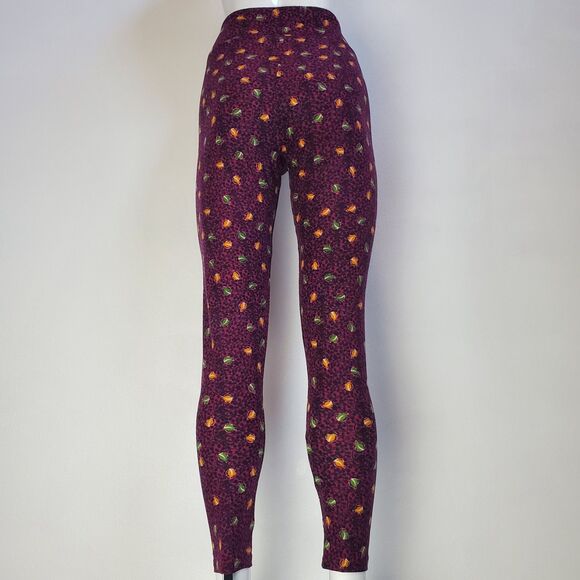 NEW LuLaRoe Purple Floral Leggings - Picture 3 of 8